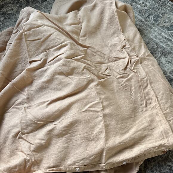 Bed Thread 100% Washed Linen Duvet Cover Faded Orange Neutral Full/Queen 80x90" - Picture 4 of 6